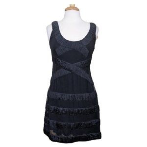 YOANA BARASCHI Silk Chiffon Fit & Flare Dress with Pleated Inserts